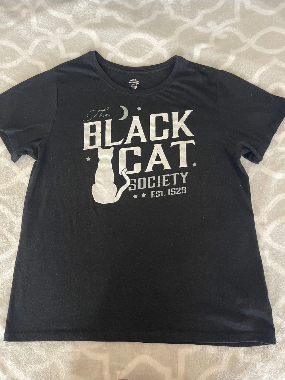 Black Graphic 'Black Cat Society' Kids T-Shirt - Black